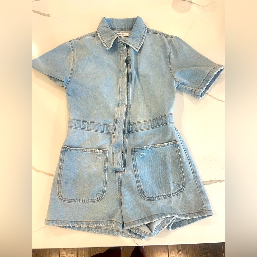 Zara Girls Denim Romper Size 11-12